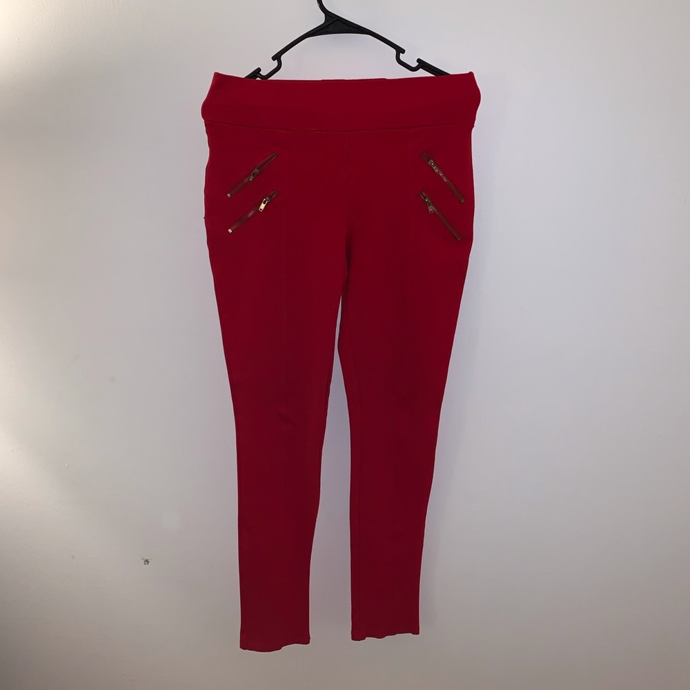 Red pants/ leggings